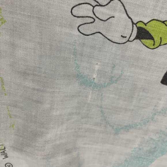 Vintage Mickey Mouse Flat Sheet Twin Disney Retro Fabric - Picture 10 of 11